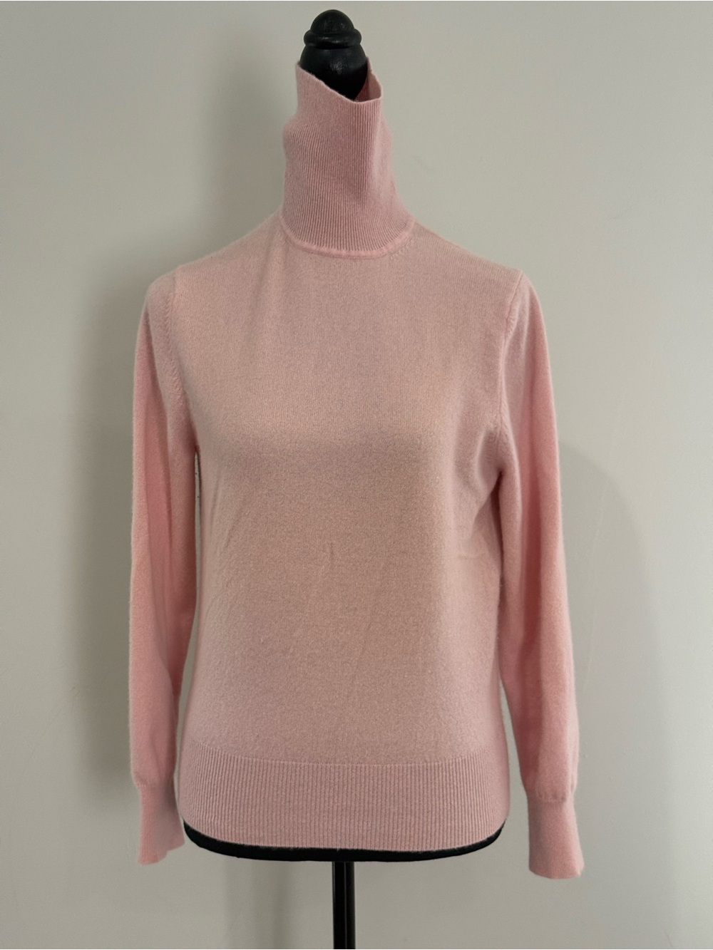 Lord&Taylor L Two Ply Cashmere Soft Pink Turtleneck Sweater 008